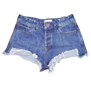 Free People Distressed Button Fly Cheeky Shorts